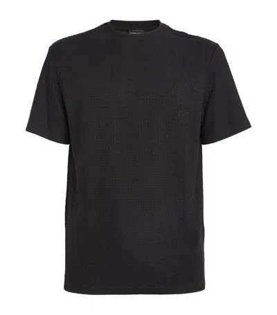 Giorgio Armani Geometric-weave T-shirt In Black