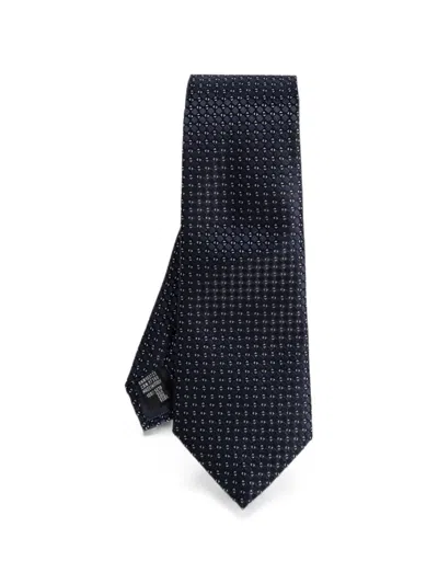 Giorgio Armani Geometric-pattern Tie In White
