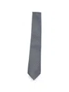 Giorgio Armani Chevron-patterned Silk Tie In Blue