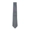 Giorgio Armani Chevron-patterned Silk Tie In Gray