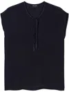 Giorgio Armani Georgette Silk Blouse In Blue