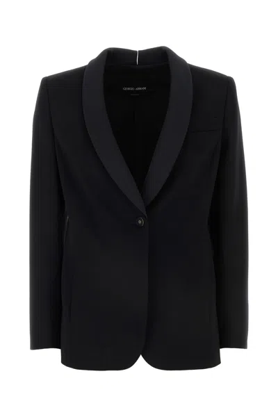 GIORGIO ARMANI GIORGIO ARMANI BLACK WOOL BLAZER