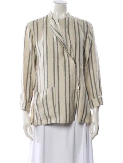 Pre-owned Giorgio Armani Giacca Donna Linen Evening Jacket In Neutral