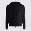 Giorgio Armani Hooded Mesh Texture Elastic Cuffs Jacket In Black