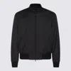 Giorgio Armani High Collar Jacket With Ribbed Cuffs And Pockets In Black