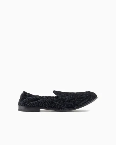 GIORGIO ARMANI GIORGIO’S LOAFERS IN TEXTURED VELVET