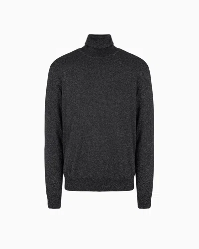 Giorgio Armani Giorgio's Rollneck Jumper In Cashmere, Silk And Lurex In Black