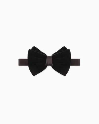 Giorgio Armani Giorgio's Velvet Bow Tie In Black