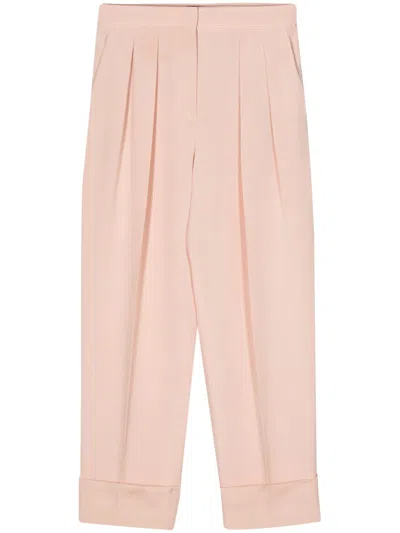 Giorgio Armani Glittered Silk Pleated High Waist Pants In Pink