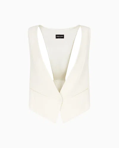 Giorgio Armani Glitter Jacquard Silk-cady Single-breasted Jacket In Weiss