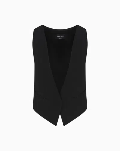 Giorgio Armani Glitter Jacquard Silk-cady Single-breasted Jacket In Black