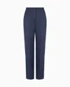 Giorgio Armani Glitter Silk Satin Single-pleat Trousers In Blue