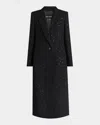Giorgio Armani Glitter Star One-button Cady Silk Top Coat In Solid Black