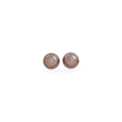 Giorgio Armani Glossy Brass Earrings With Rounded Design In Pink