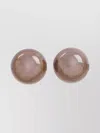 Giorgio Armani Glossy Brass Earrings With Rounded Design In Brown