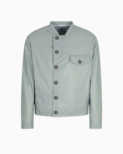 Giorgio Armani Glove-quality Nappa-leather Blouson In Gray