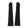 Giorgio Armani Long Suede Gloves In Black