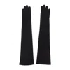 Giorgio Armani Long Suede Gloves In Black