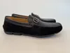Giorgio Armani Gold Buckle Love Shoes In Black