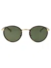 Giorgio Armani Gold Metal Sunglasses In Black