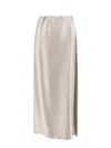 Giorgio Armani Silk Skirt With Split In Grey