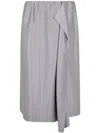 Giorgio Armani Double Satin Silk Skirt In Stone