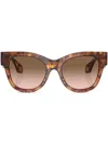 Giorgio Armani Gradient-lens Cat-eye Frame Sunglasses In Brown