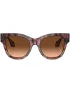 Giorgio Armani Gradient-lens Cat-eye Frame Sunglasses In Red