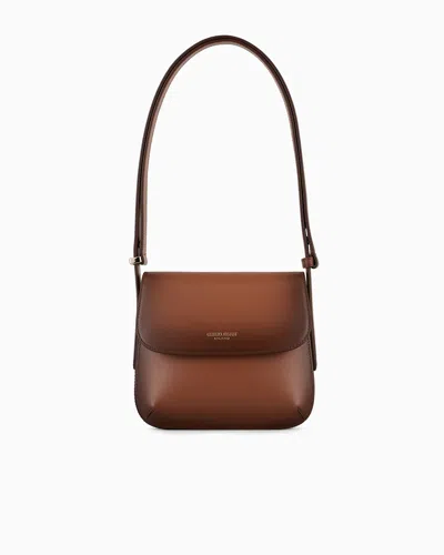 Giorgio Armani Gradient Palmellato Leather La Prima Bag In Brown