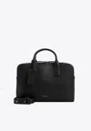 Giorgio Armani Logo-stamp Leather Laptop Bag