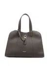 Giorgio Armani Grained Leather Clasp Tote Bag