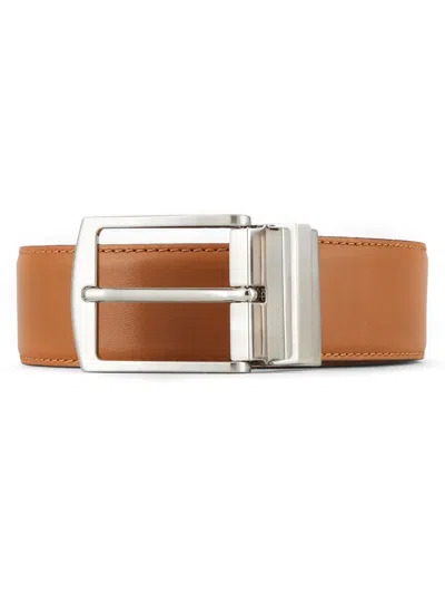 Giorgio Armani Grained-texture Reversible Belt In Brown