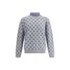 Giorgio Armani Men Graphic Pattern Turtleneck Sweater In Gray