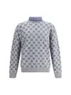 Giorgio Armani Men Graphic Pattern Turtleneck Sweater In Gray