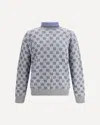 Giorgio Armani Men Graphic Pattern Turtleneck Sweater In Gray