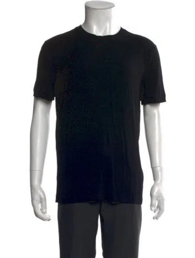 Pre-owned Giorgio Armani Graphic Print Crew Neck T-shirt In Black