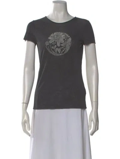 Pre-owned Giorgio Armani Graphic Print Crew Neck T-shirt In Gray