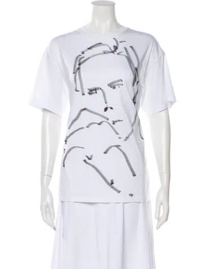 Pre-owned Giorgio Armani Graphic Print Crew Neck T-shirt In White