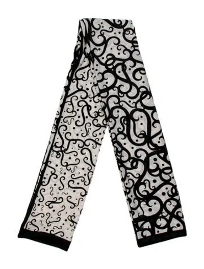 Pre-owned Giorgio Armani Graphic Print Scarf In Black