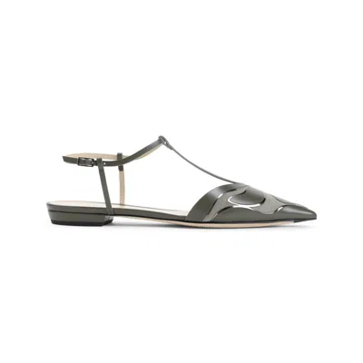 GIORGIO ARMANI GIORGIO ARMANI GREEN CALF LEATHER BALLERINAS
