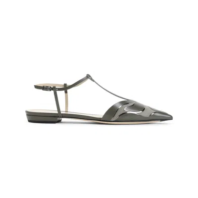 Giorgio Armani Green Calf Leather Ballerinas