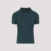 Giorgio Armani Woods Green Viscose Polo With Polo Collar In Green