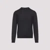 Giorgio Armani Crew Neck Sweater In Virgin Wool In Black
