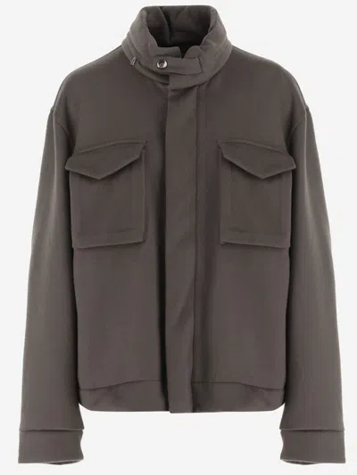 GIORGIO ARMANI GREY HIGH COLLAR JACKET