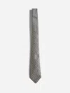 Giorgio Armani Grey Jacquard Silk And Cotton Tie