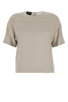 Giorgio Armani Grey Satin T-shirt In Neutral
