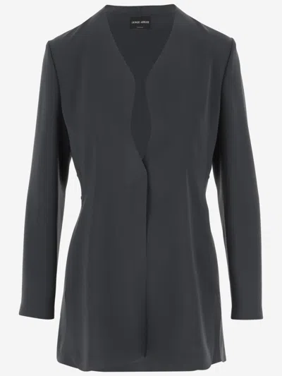 Giorgio Armani Grey Single-breasted Blazer