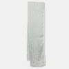 Giorgio Armani Grey Stripe Pattern Silk Blend Stole In Grey