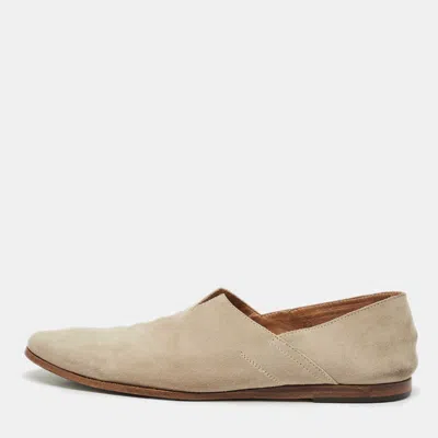 Pre-owned Giorgio Armani Grey Suede Slip On Penny Loafers Size 42