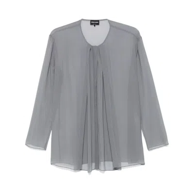 Giorgio Armani Grey Tops - Blouses Women In Gray